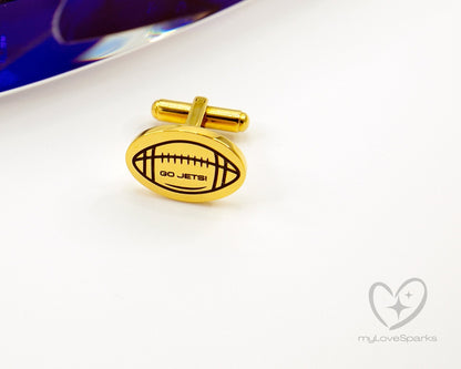 Personalized Rugby Engraved Cufflinks - myLoveSparks Jewelry & Gifts