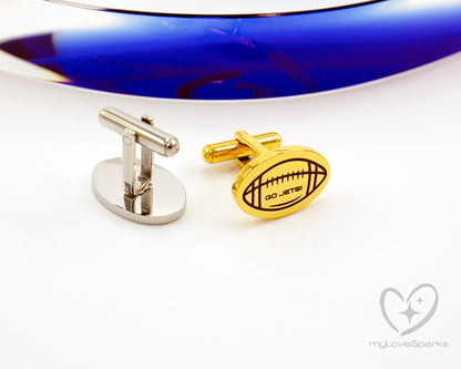 Personalized Rugby Engraved Cufflinks - myLoveSparks Jewelry & Gifts