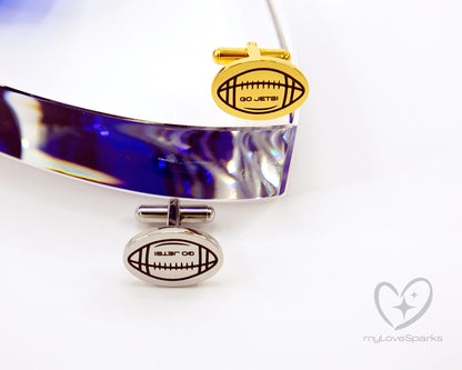 Personalized Rugby Engraved Cufflinks - myLoveSparks Jewelry & Gifts