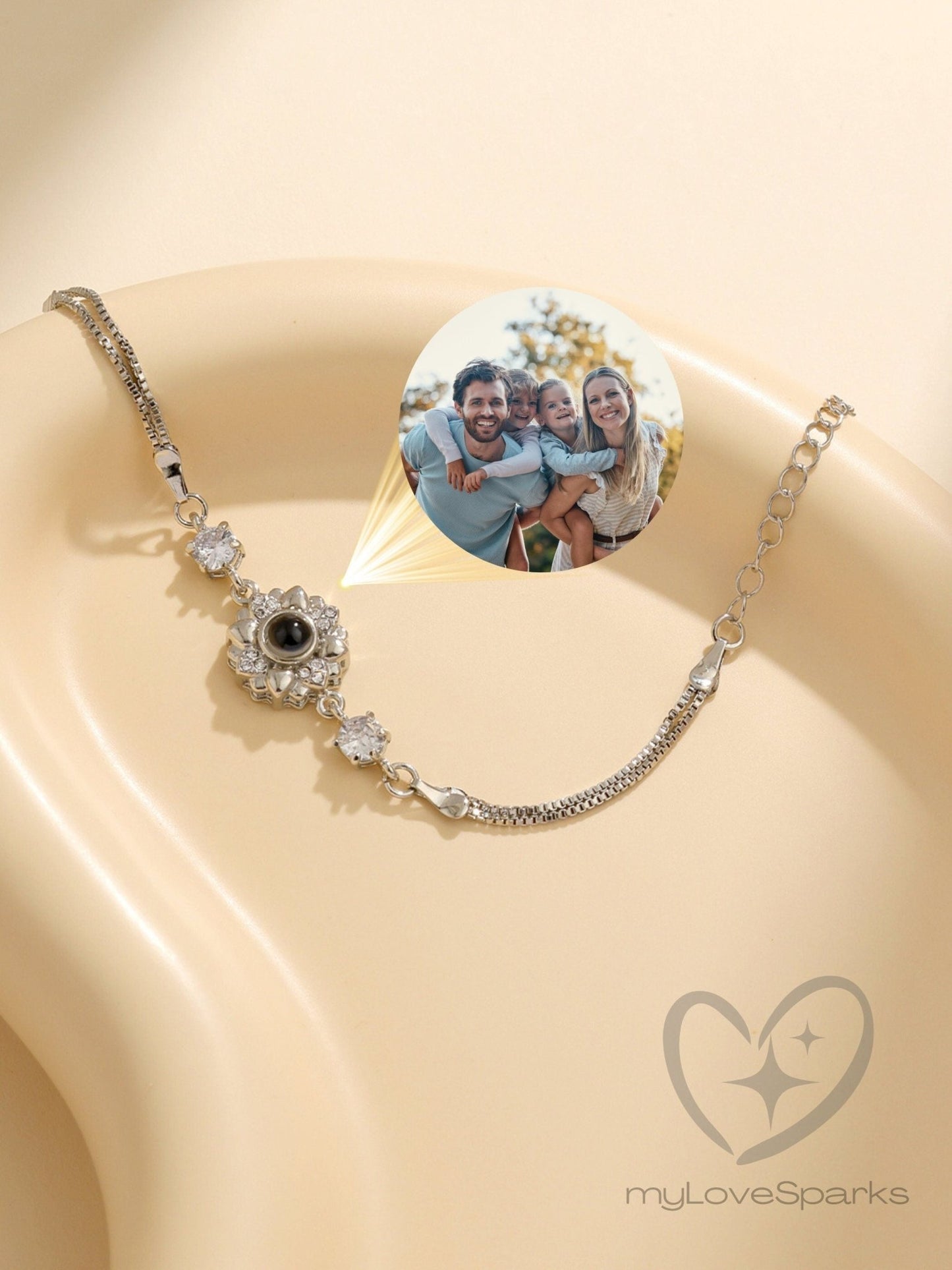 Personalized Sun Flower Projection Bracelet - myLoveSparks Jewelry & GiftsHJ