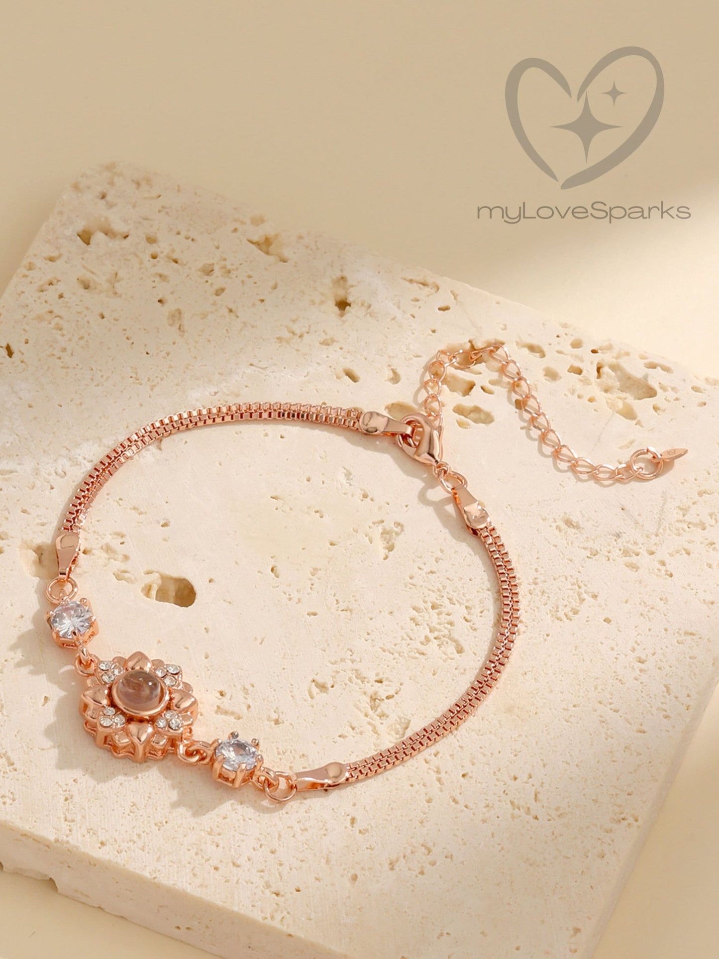 Personalized Sun Flower Projection Bracelet - myLoveSparks Jewelry & GiftsHJ